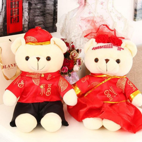 【婚庆专用】婚纱唐装情侣熊公仔毛绒玩具结婚礼物婚庆公司图1