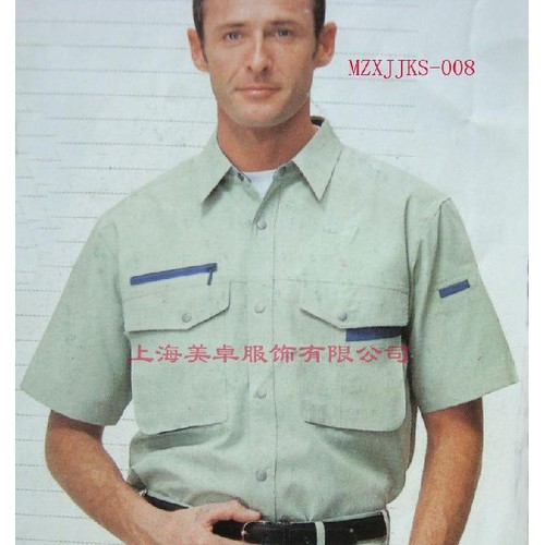订做上海工作服制服厂服工人衬衫工装厂服夏季茄克衫定做图2