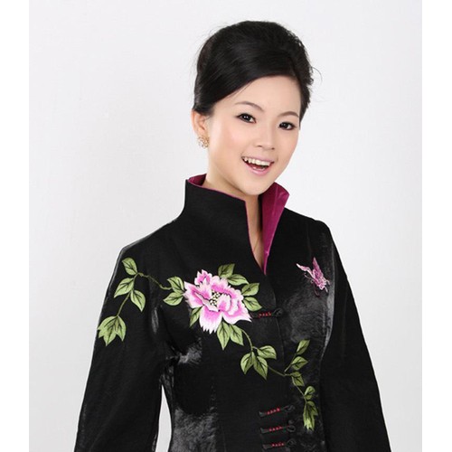 秋季新款女士黑色典雅全棉长袖唐装图1