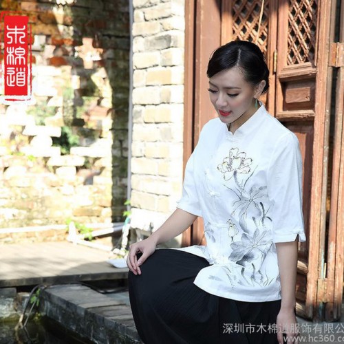 木棉道.女士唐装春装 中老年上衣 传统盘扣 棉麻民族风 18295图2