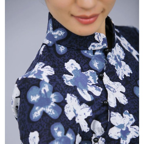 复古中式时尚棉麻水墨画改良旗袍唐装图1