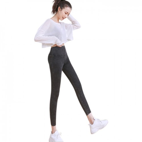 卡卡同款牛仔芭比裤高腰收腹提臀打底裤女瑜伽加厚塑形紧身牛仔裤图5