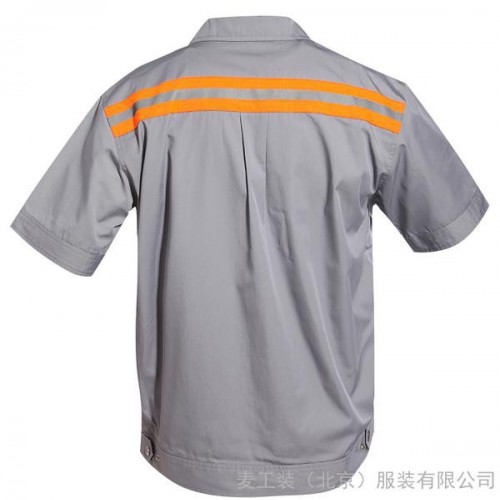 供应订做夏季短袖反光条工作服，北京订做工装厂家，北京订做工装衬衫价格图2