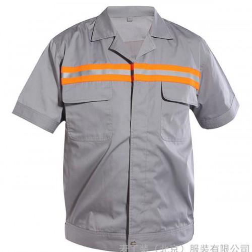 供应订做夏季短袖反光条工作服，北京订做工装厂家，北京订做工装衬衫价格