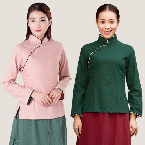 二喜茶服禅衣茶人服改良汉服唐装旗袍中式棉麻服装茶服代理批发厂家货源图4