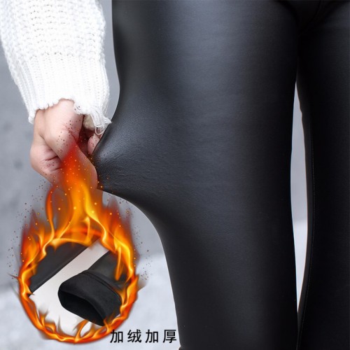 **久魅狐亚光超柔香水皮裤 加厚款打底裤女裤图4
