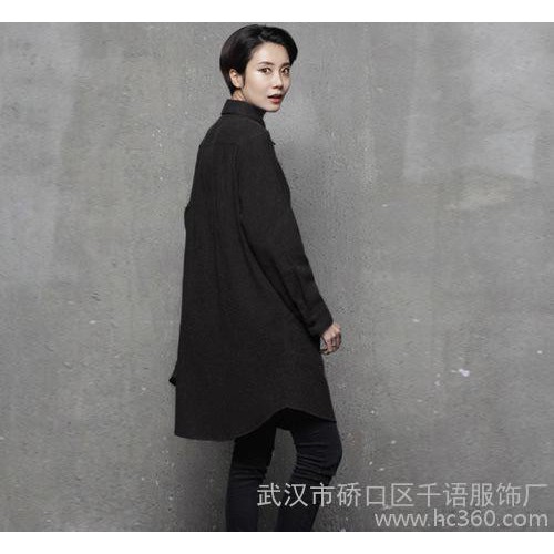 2015夏季女装新品衬衫 OL通勤中长款宽松衬衣女 一件代发图3