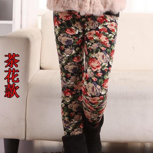 童裤 秋冬女童裤 韩版时尚花**案女童打底裤 经典百搭女童长裤图3