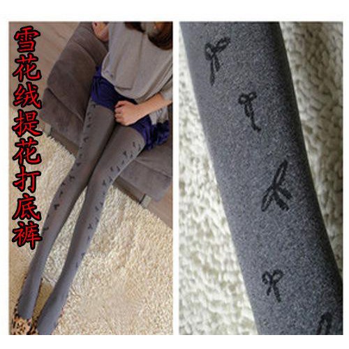 ** 冬季打底裤 雪花绒侧蝴蝶提花不起球秋款连裤袜图1