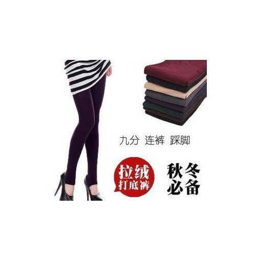 一体裤,秋冬新款 韩版单层拉绒拉毛裤 九分裤 连裤 踩脚 女打底裤图2