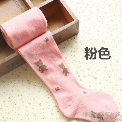 【小熊连裤袜】韩版卡通纯棉无骨缝头全棉打底裤儿童袜子批发代发图1