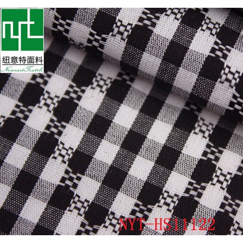 纽意特CVC格子大提花色织衬衫面料厂家定制图4