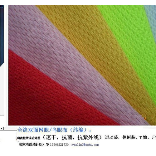 涤双面网眼/鸟眼布/运动装面料/户外装T面料/功能性涤鸟眼布图2