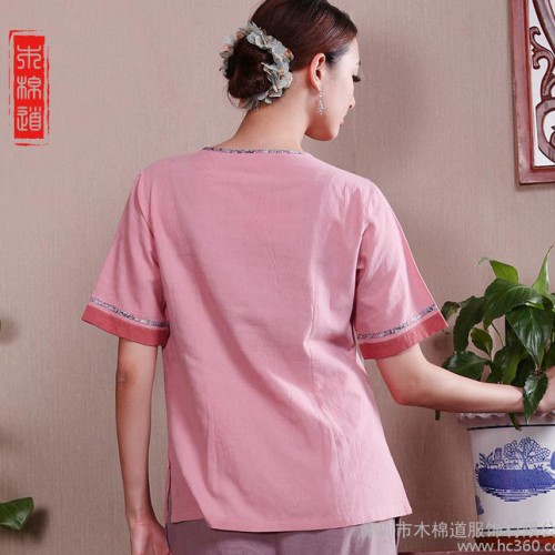木棉道.女新款唐装上衣民族风改良汉服棉麻国学传统文化服批发图2