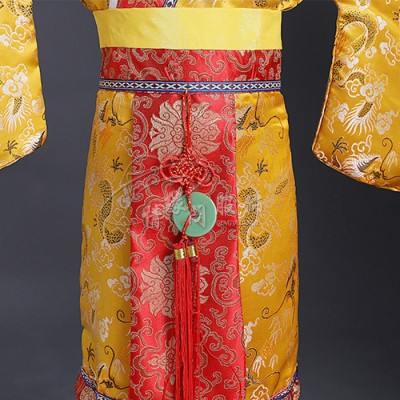 儿童龙袍皇帝服装古装唐装汉服古代汉武帝太子装 儿童演出服