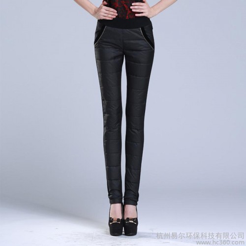 供应蔓哈密品牌K1013羽绒裤女装 ** 修身羽绒保暖打底裤批发代理图2
