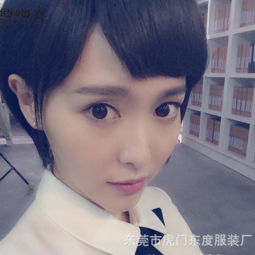 2015夏装新款赵默笙唐嫣明星同款蝴蝶结娃娃领气质连衣裙女衬衫裙图2