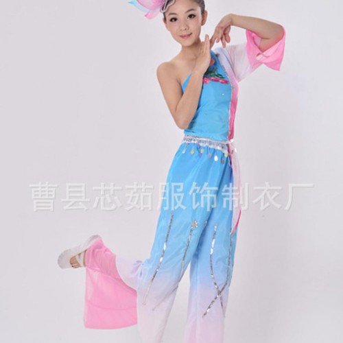 成人秧歌服扇子舞服民族服儿童秧歌服扇子舞服民族表演服装图2
