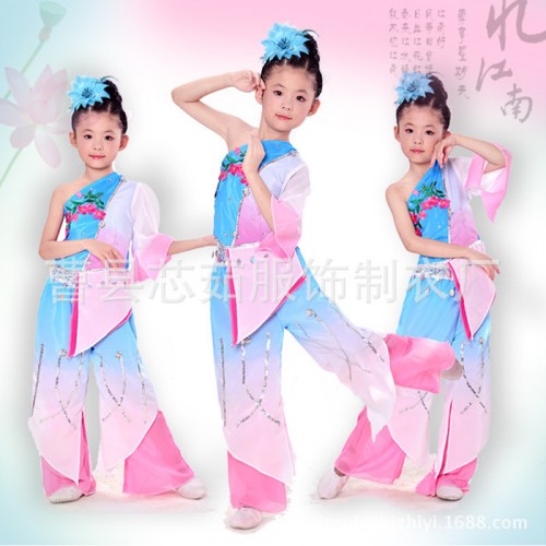 成人秧歌服扇子舞服民族服儿童秧歌服扇子舞服民族表演服装图3