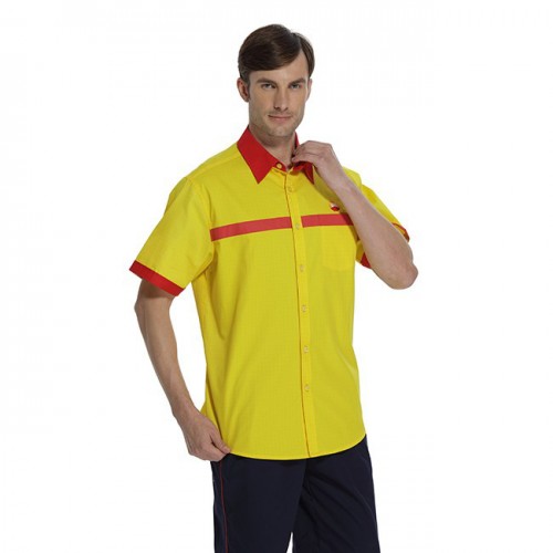 麦工装夏季半袖衬衫订做反光防静电工作服防静电服套装FFD0002图3
