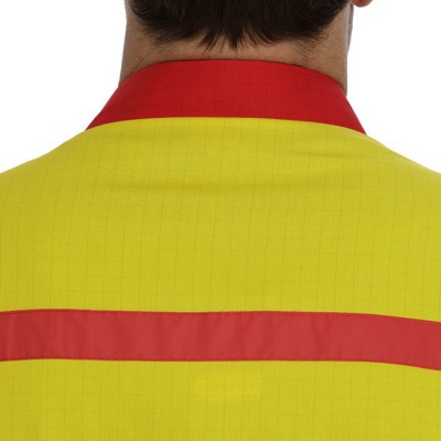 麦工装夏季半袖衬衫订做反光防静电工作服防静电服套装FFD0002