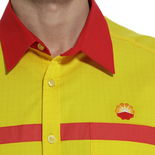 麦工装夏季半袖衬衫订做反光防静电工作服防静电服套装FFD0002图5