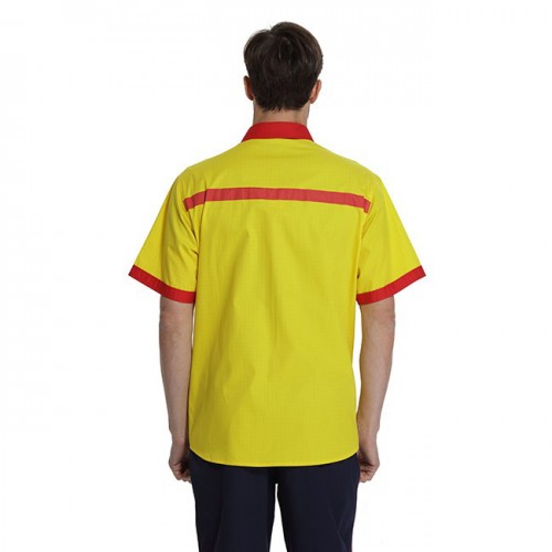 麦工装夏季半袖衬衫订做反光防静电工作服防静电服套装FFD0002图4