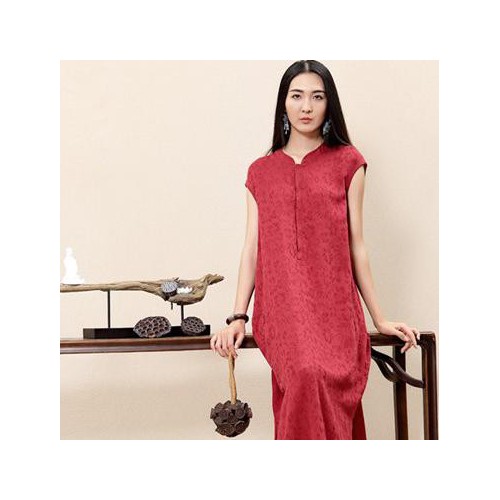 中国风服装天丝麻提花长裙百搭长裙**天丝麻长裙尚尘玺尘玺华服图1