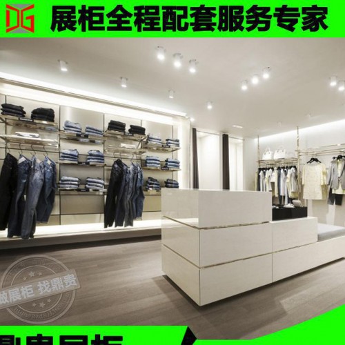 服装展柜设计公司 专业设计定制木质烤漆不锈钢服装展柜图2