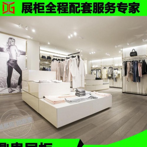 服装展柜设计公司 专业设计定制木质烤漆不锈钢服装展柜图3