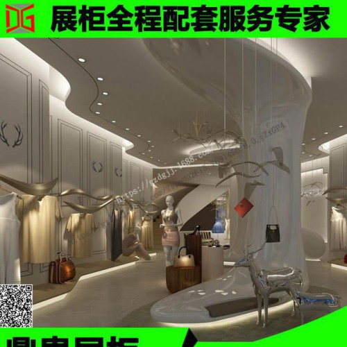 女装展示柜不锈钢女装展柜设计服装展柜制作生产厂展柜设计图2