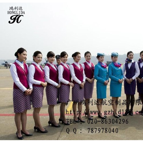 鸿利达 空姐工作制服订做   新款春季空姐服设计    中国国际航空服装图3