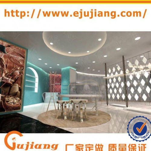女装公司展厅形象柜设计 商场服装道具定做 卖场衣服架子加工图2