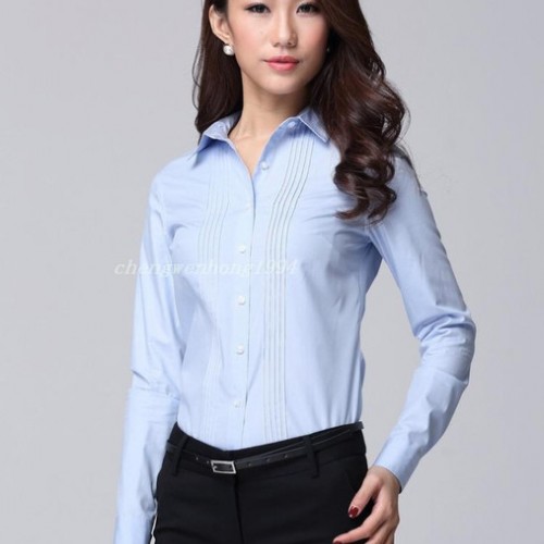 厦门服装厂设计定做韩范百搭职业女衬衫 OL通勤衬衫 长袖衬衫图2