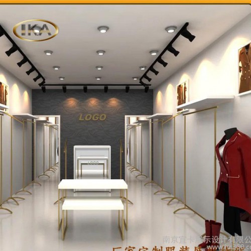 商场品牌女装店服装展示道具整店订做侧挂架上墙架高架搭配设计图3