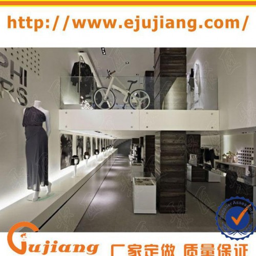 服装不锈钢中岛架 服装店铺收银台定制 墙壁五金高架设计 展柜图3