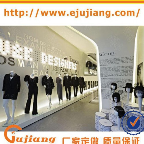 服装不锈钢中岛架 服装店铺收银台定制 墙壁五金高架设计 展柜图1