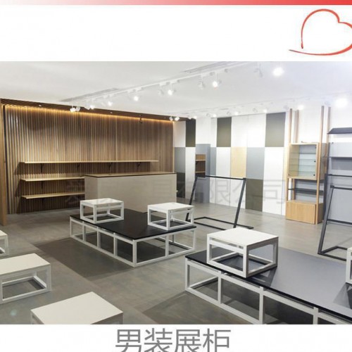 商场店铺服装专柜定制 男装展柜店铺陈列 装修设计展示架图1