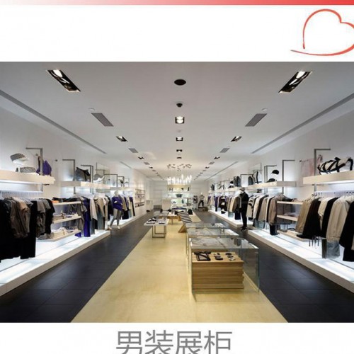 商场店铺服装专柜定制 男装展柜店铺陈列 装修设计展示架图3
