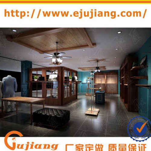 男装产品柜定做 时尚服装高柜加工 休闲男装陈列架设计图1