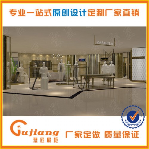 男装服装展示架铁艺服装架服装陈列架轻奢男装展柜设计定做不锈钢服装架子图3