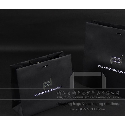 保时捷设计Porsche Design购物袋，压纹礼品袋+烫银纸袋+凹凸服装袋，定做 品黑卡纸包装袋