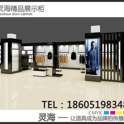 灵海道具服装展柜常州**服装柜展示柜展示架可定制江浙沪可上门测量设计  陈列柜商场展柜图3