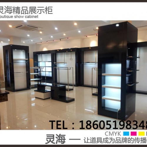灵海道具服装展柜常州**服装柜展示柜展示架可定制江浙沪可上门测量设计  陈列柜商场展柜图2
