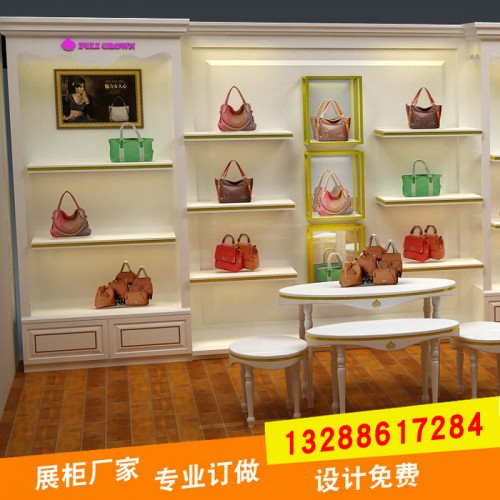 女包柜白色烤漆手提包陈列柜背包货柜皮包展柜箱包货架皮具展示架厂家设计订制展架含灯包包展示柜皮具店服装店男鞋女鞋柜台挎包柜图6