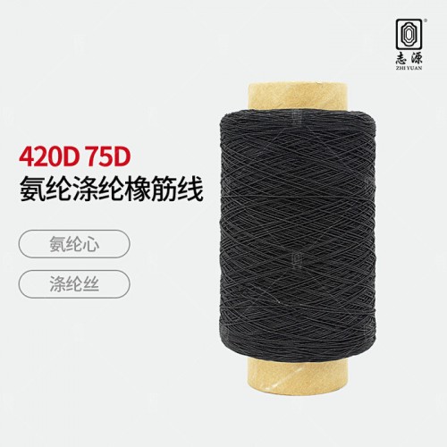 【志源】厂家批发弹力**420D/75D氨纶涤纶橡筋线 氨纶橡筋线图2