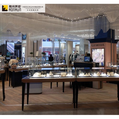 融润GZR-025 商场珠宝展示柜婚纱服装陈列柜 玻璃展柜 黄金+翡翠+钻石+玉器展柜设计 博物馆展示柜台 专业定制批发图4