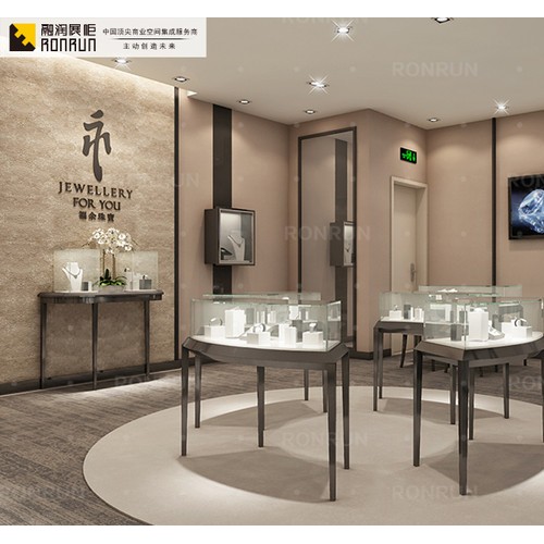 融润GZR-025 商场珠宝展示柜婚纱服装陈列柜 玻璃展柜 黄金+翡翠+钻石+玉器展柜设计 博物馆展示柜台 专业定制批发图2