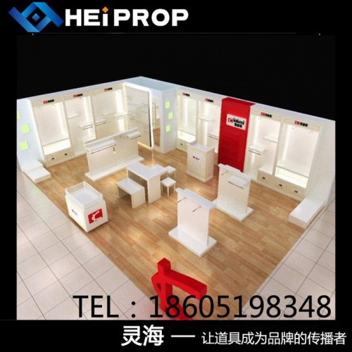 灵海道具服装展柜  常州**定制展柜展示柜展示架 密度板服装柜  精美 江浙沪上门测量设计图2