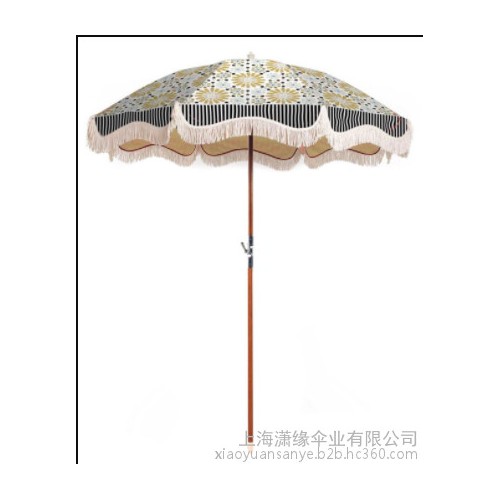 带流苏的太阳伞定制、棉质流苏遮阳伞订做、涤纶流苏太阳伞定做工厂图6